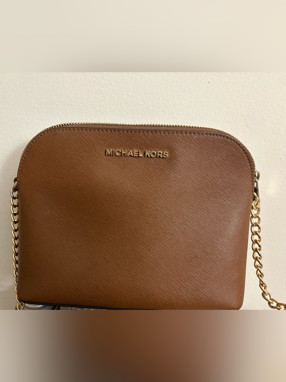 Michael Kors Brown Crossbody Bag with Gold Chain